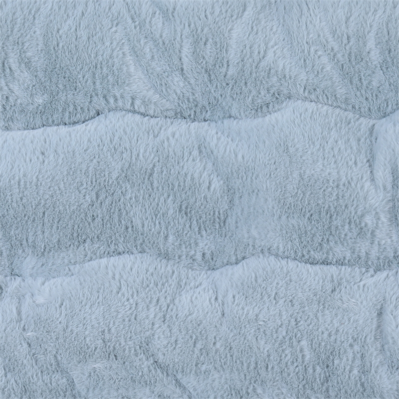 Folding Faux Fur Double Saucer Chair with Steel Frame - Dusty Aqua/Soft Gold