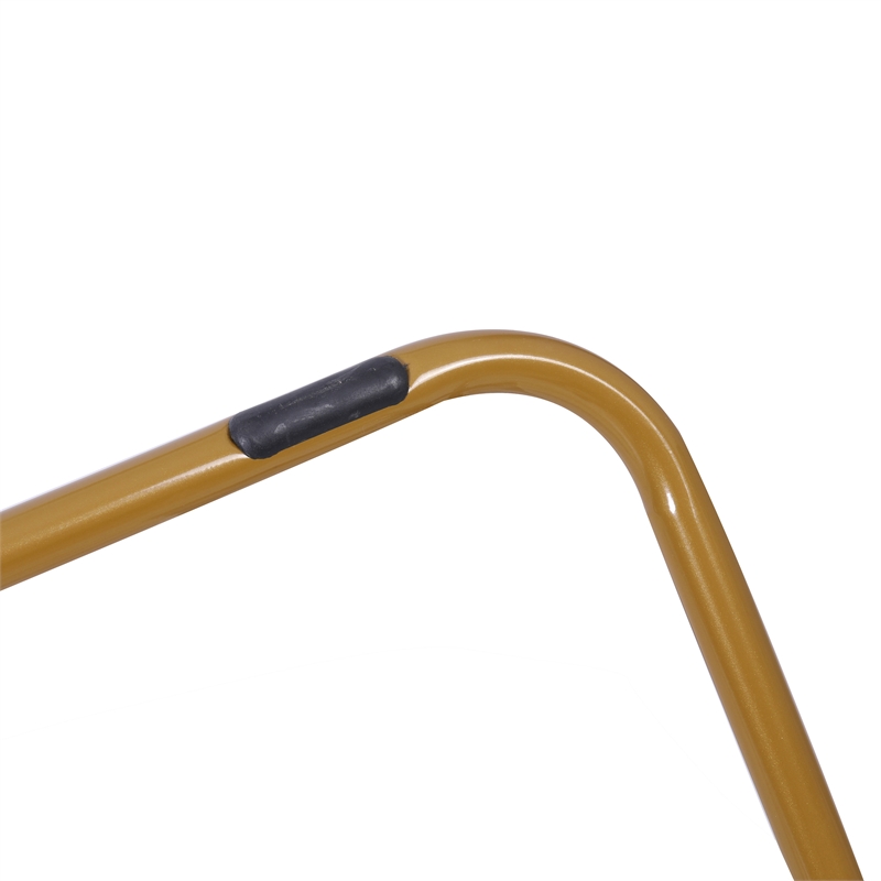 Folding Faux Fur Double Saucer Chair with Steel Frame - Gray/Soft Gold