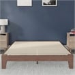 Wood Platform Bed with 14 Wooden Support Slats in Walnut - Queen
