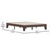 Wood Platform Bed with 14 Wooden Support Slats in Walnut - Queen