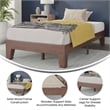 Wood Platform Bed with 14 Wooden Support Slats in Walnut - Twin
