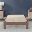 Wood Platform Bed with 14 Wooden Support Slats in Walnut - Twin