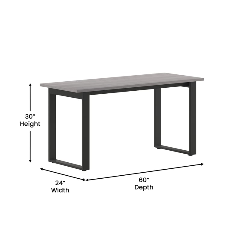 Commercial 60x24 Conference Table with Laminate Top and U-Frame Base - Gray Oak