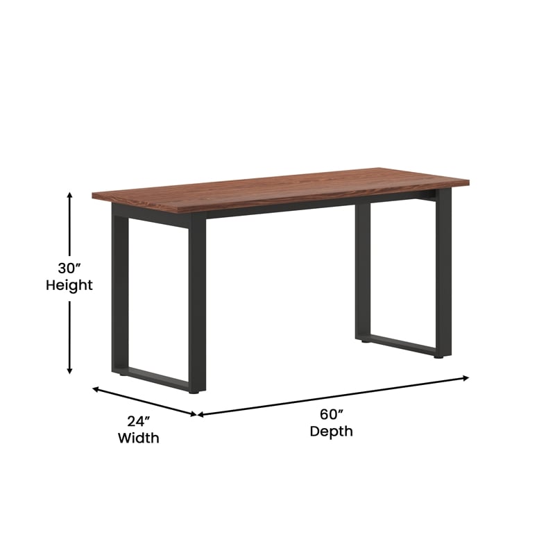 Commercial 60x24 Conference Table with Laminate Top and U-Frame Base - Walnut