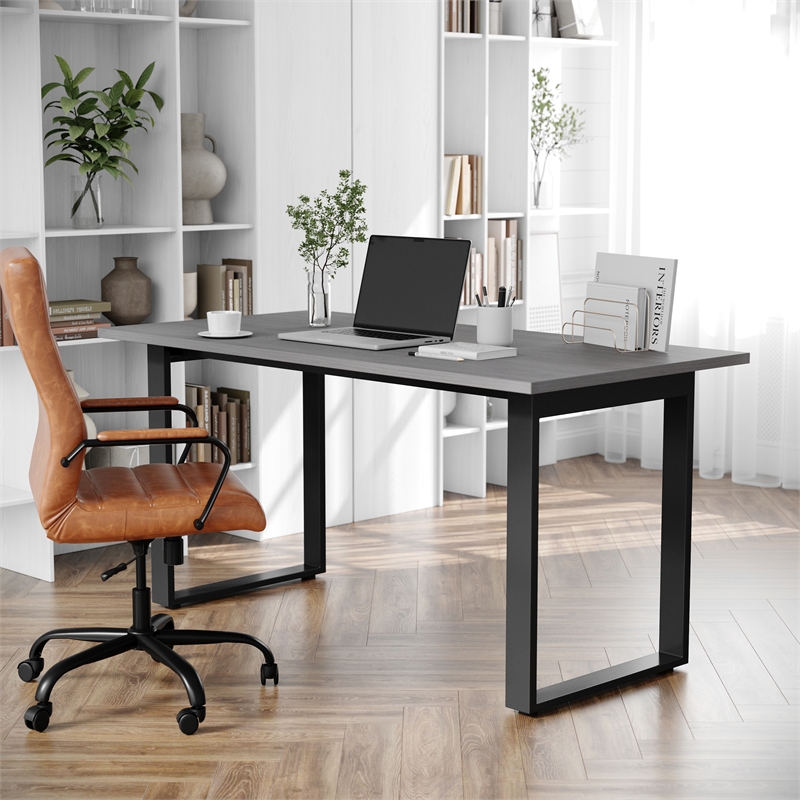 Commercial 60x30 Conference Table with Laminate Top and U-Frame Base - Gray Oak