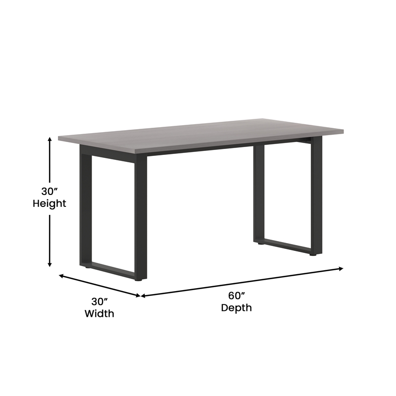 Commercial 60x30 Conference Table with Laminate Top and U-Frame Base - Gray Oak