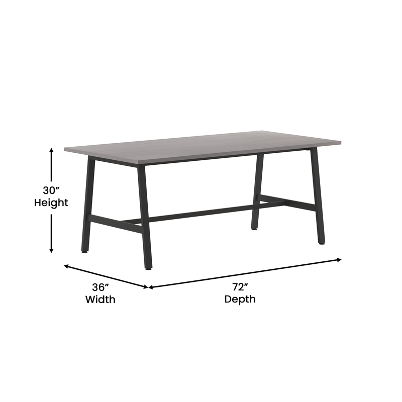 Commercial 72x36 Conference Table with Laminate Top and A-Frame Base - Gray Oak