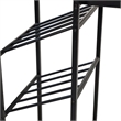 Modern Metal Bar Table with Bottle and Stemware Storage - Black/Walnut