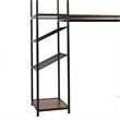 Modern Metal Bar Table with Bottle and Stemware Storage - Black/Walnut