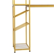 Modern Metal Bar Table with Bottle and Stemware Storage - Gold/Faux Marble