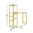 Modern Metal Bar Table with Bottle and Stemware Storage - Gold/Faux Marble