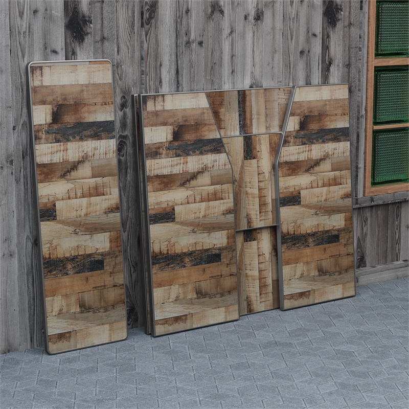 4' Rustic Laminate Foldable Portable Event Bar - Catering/Bartender Bar