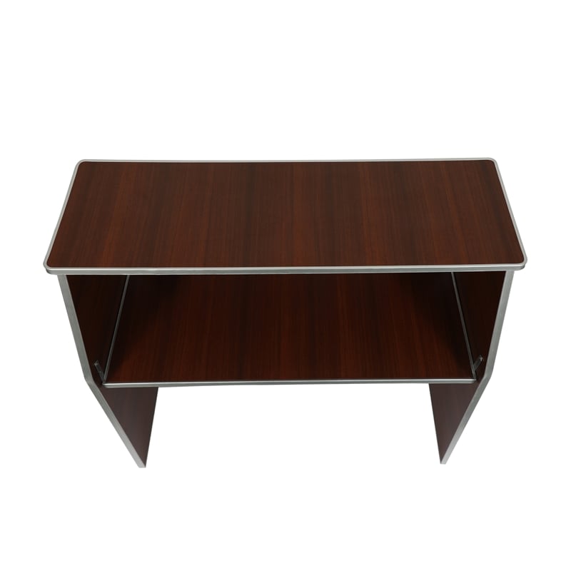4' Walnut Laminate Foldable Portable Event Bar - Catering/Bartender Bar