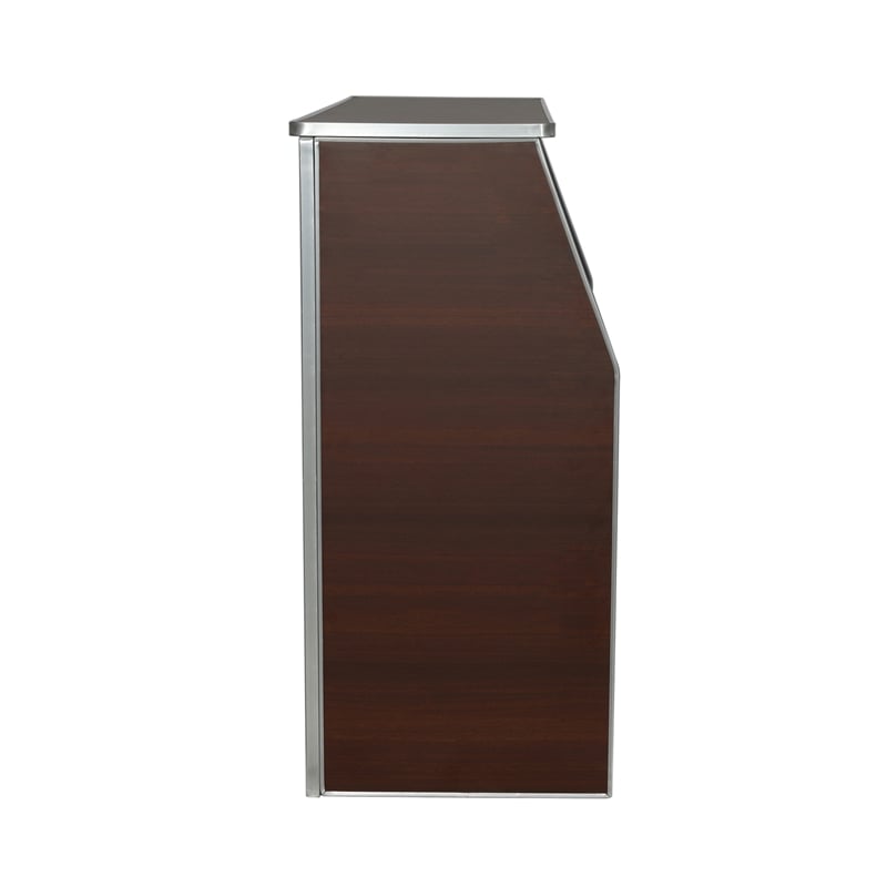 4' Walnut Laminate Foldable Portable Event Bar - Catering/Bartender Bar