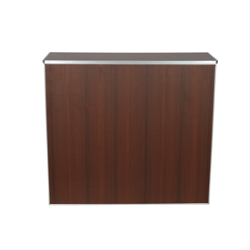 4' Walnut Laminate Foldable Portable Event Bar - Catering/Bartender Bar
