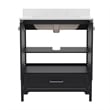 30 Inch Bathroom Vanity with Undermount Sink Cabinet and Drawer in Black