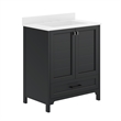 30 Inch Bathroom Vanity with Undermount Sink Cabinet and Drawer in Black