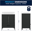 30 Inch Bathroom Vanity with Undermount Sink Cabinet and Drawer in Black