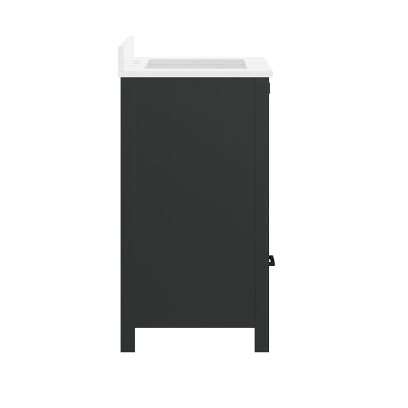 30 Inch Bathroom Vanity with Undermount Sink Cabinet and Drawer in Black