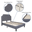 Full Tufted Platform Bed in Light Gray Fabric with 10in. Pocket Spring Mattress