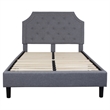 Full Tufted Platform Bed in Light Gray Fabric with 10in. Pocket Spring Mattress
