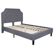 Full Tufted Platform Bed in Light Gray Fabric with 10in. Pocket Spring Mattress
