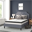 Full Tufted Platform Bed in Light Gray Fabric with 10in. Pocket Spring Mattress