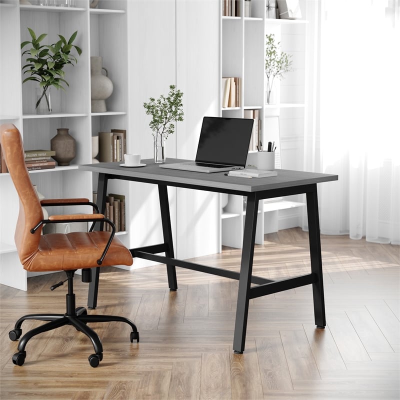 Commercial 48x24 Conference Table with Laminate Top and A-Frame Base - Gray Oak