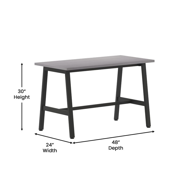 Commercial 48x24 Conference Table with Laminate Top and A-Frame Base - Gray Oak