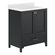 30 Inch Bathroom Vanity with Undermount Sink Cabinet and Drawer in Black