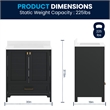 30 Inch Bathroom Vanity with Undermount Sink Cabinet and Drawer in Black