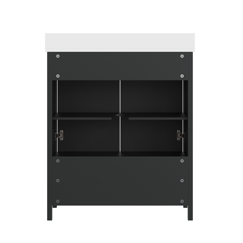 30 Inch Bathroom Vanity with Undermount Sink Cabinet and Drawer in Black