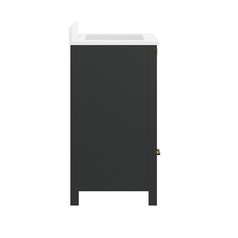 30 Inch Bathroom Vanity with Undermount Sink Cabinet and Drawer in Black