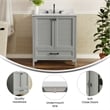30 Inch Bathroom Vanity with Undermount Sink Cabinet and Drawer in Gray