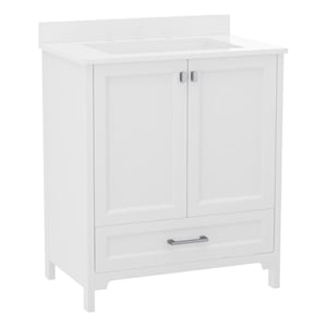 30 Inch Bathroom Vanity with Undermount Sink Cabinet and Drawer in White