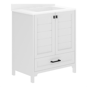 30 Inch Bathroom Vanity with Undermount Sink Cabinet and Drawer in White