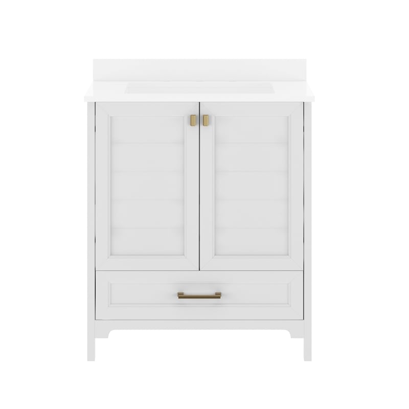 30 Inch Bathroom Vanity with Undermount Sink Cabinet and Drawer in White