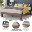 Wood Platform Bed with 14 Wooden Support Slats in Walnut - Full