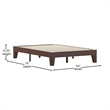 Wood Platform Bed with 14 Wooden Support Slats in Walnut - Full