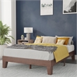 Wood Platform Bed with 14 Wooden Support Slats in Walnut - Full