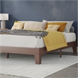 Wood Platform Bed with 14 Wooden Support Slats in Walnut - King