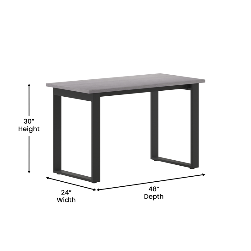 Commercial 48x24 Conference Table with Laminate Top and U-Frame Base - Gray Oak