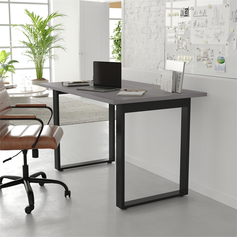 Commercial 48x30 Conference Table with Laminate Top and U-Frame Base - Gray Oak