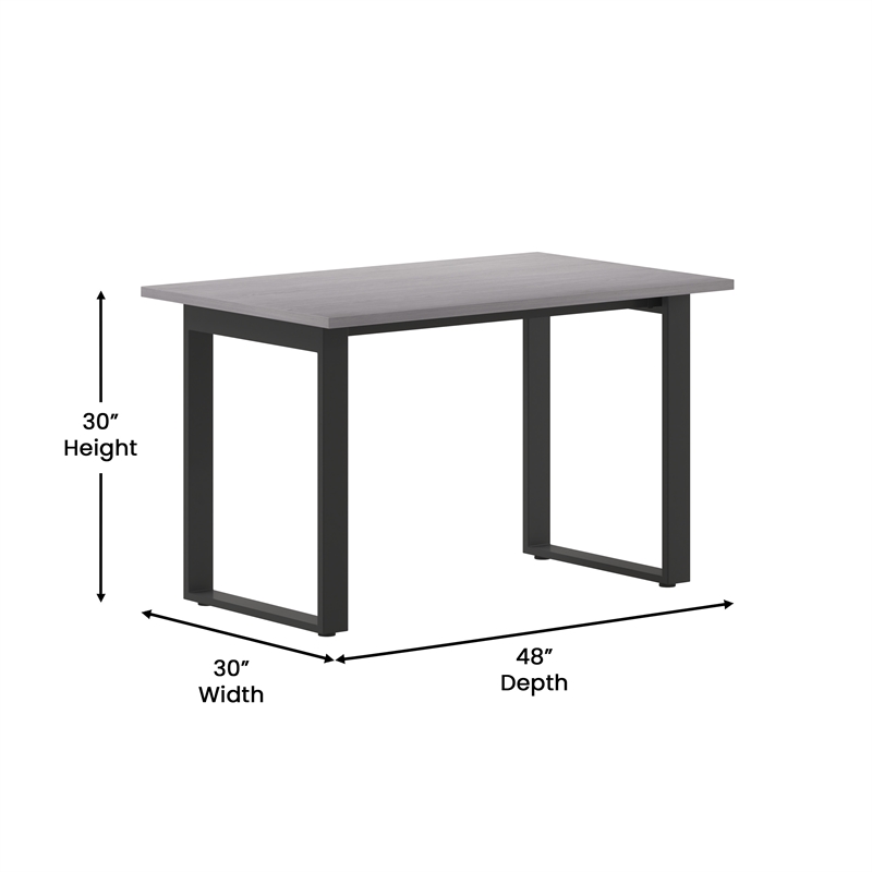 Commercial 48x30 Conference Table with Laminate Top and U-Frame Base - Gray Oak