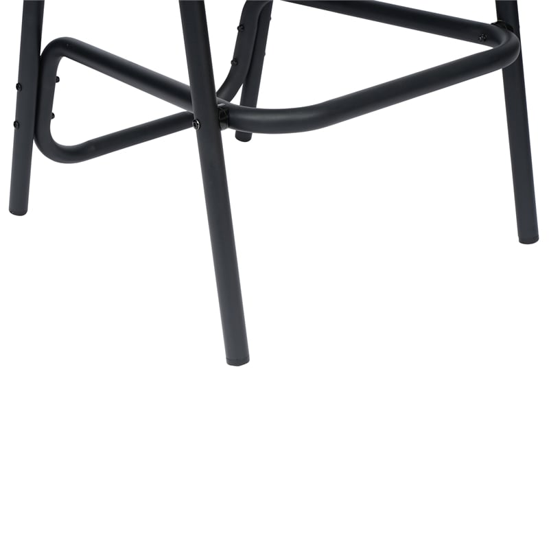 Commercial Indoor-Outdoor Rattan Restaurant Barstool Black Frame-Medium Brown