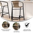 Commercial Indoor-Outdoor Rattan Restaurant Barstool Black Frame-Medium Brown