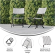 2PC Black and White Indoor/Outdoor PE Rattan Folding Bistro Chairs