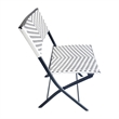 2PC Black and White Indoor/Outdoor PE Rattan Folding Bistro Chairs