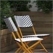 2PC Navy and White Indoor/Outdoor PE Rattan Folding Bistro Chairs