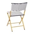 2PC Navy and White Indoor/Outdoor PE Rattan Folding Bistro Chairs